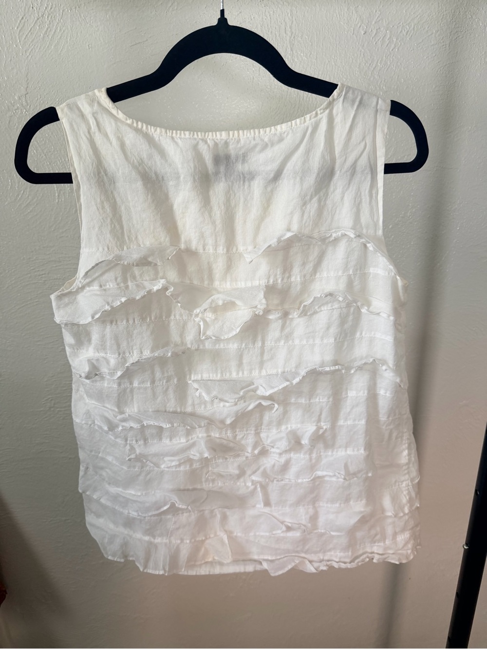 Talbots White Sleeveless Ruffle Texture Top With Lining Size 6‎ - Picture 2 of 4
